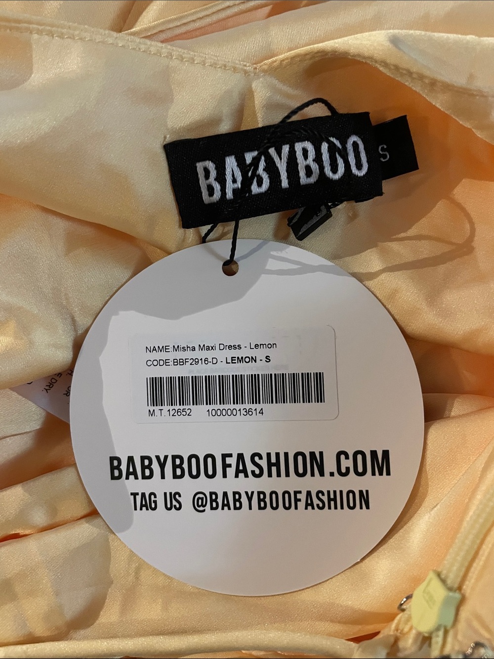 New BabyBoo Women MISHA MAXI DRESS LEMON Size Small - Picture 6 of 8